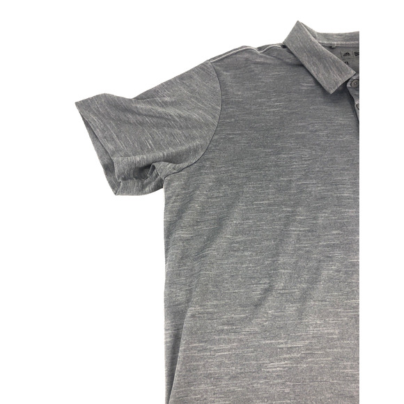 Adidas Men's Polo Golf Shirt XL Short Sleeve Gray and White Blended + Trim 88387 - Picture 5 of 11